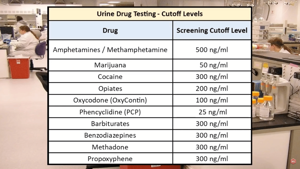 Off Levels & Detection Times | National Drug Screening