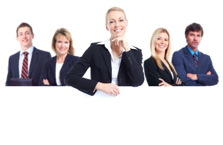 business people on a white background