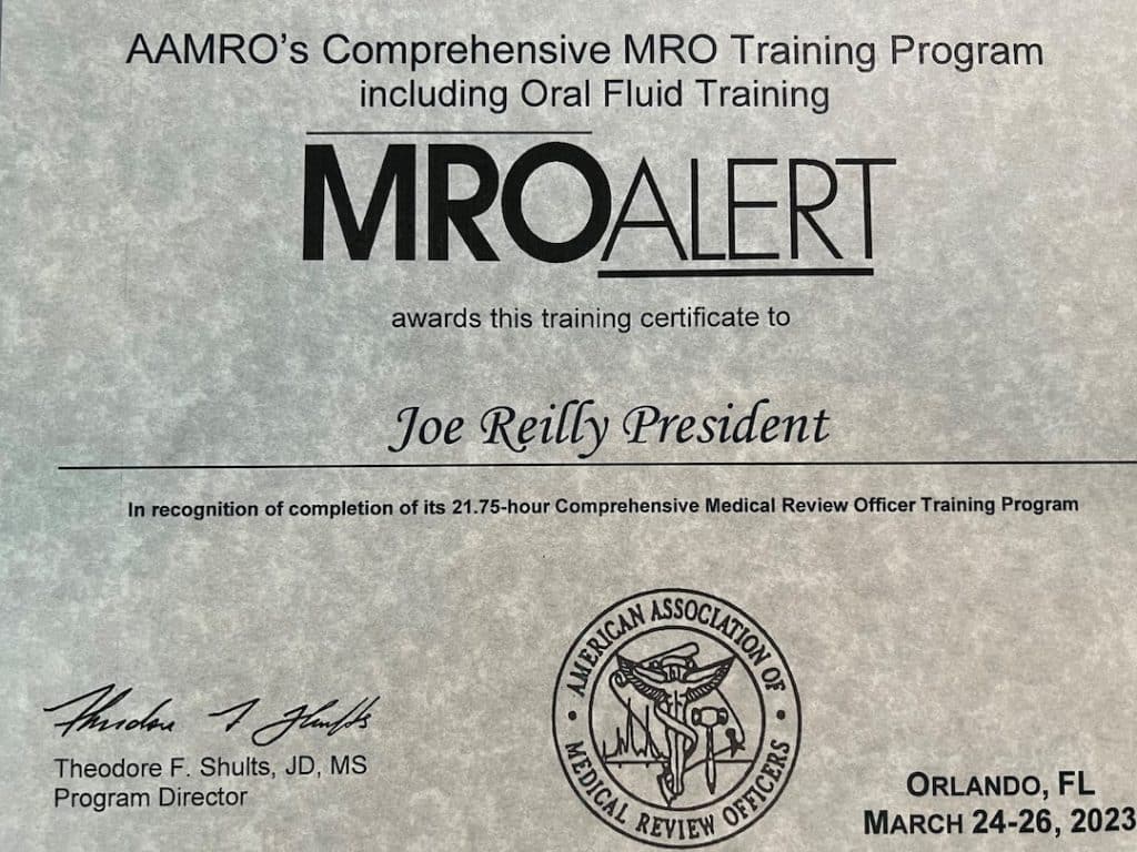 AAMRO's comprehensive MRO training program certificate